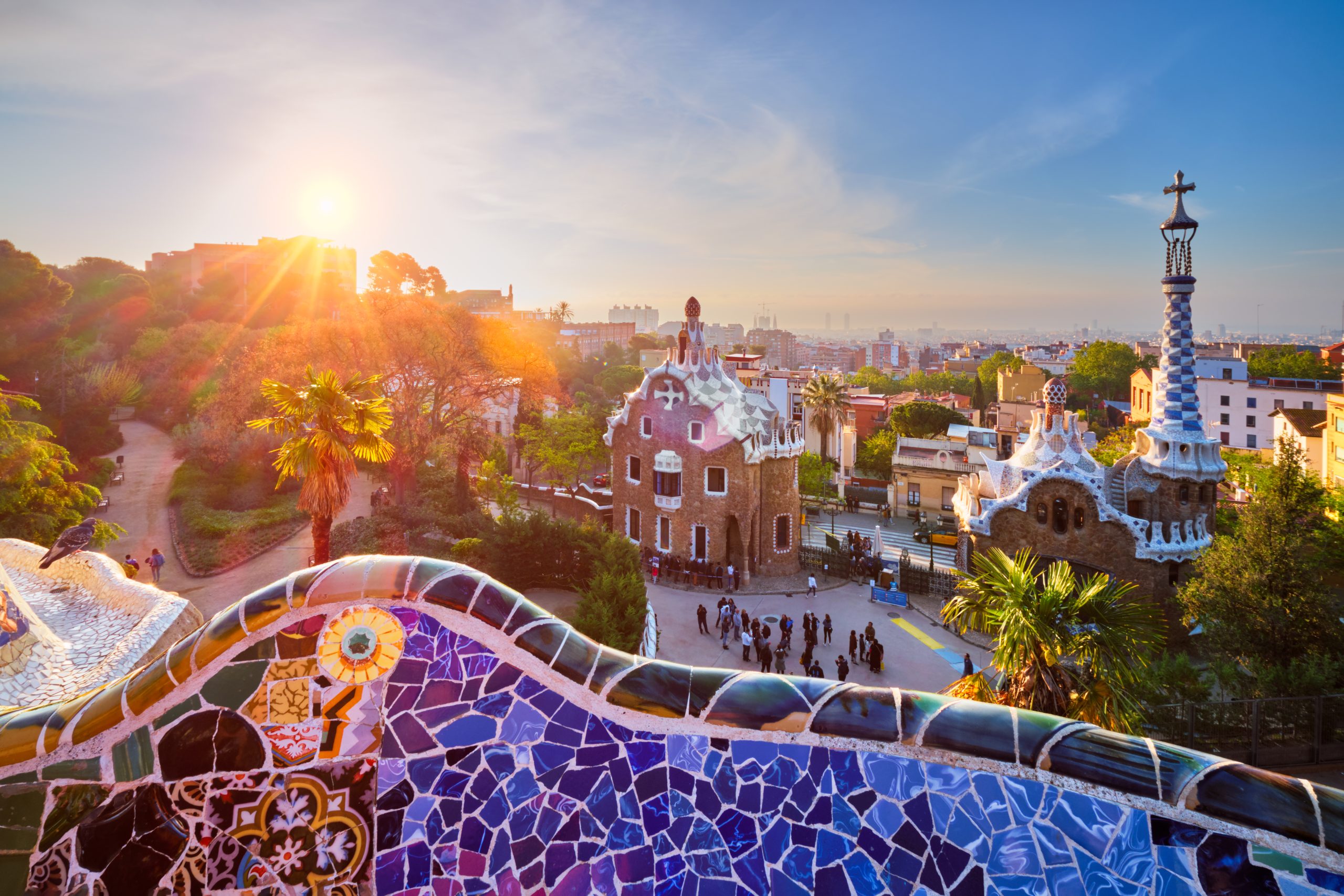 Vista de la ciudad de Barcelona desde el Parque Güell. Barcelona